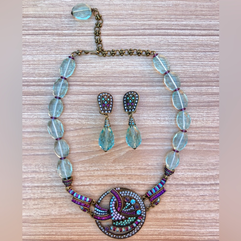 Heidi Daus Turquoise & Clip on Earrings Set